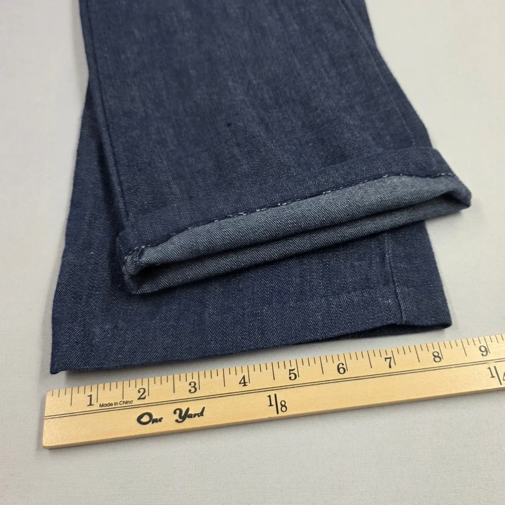 Vintage JC Penney Roller Disco Denim Jeans Dark Wash Red Stitching Girls 14